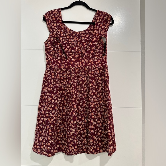 Flynn Skye red & pink floral boho festival mini dress summer vacation formal 1 - Picture 10 of 13